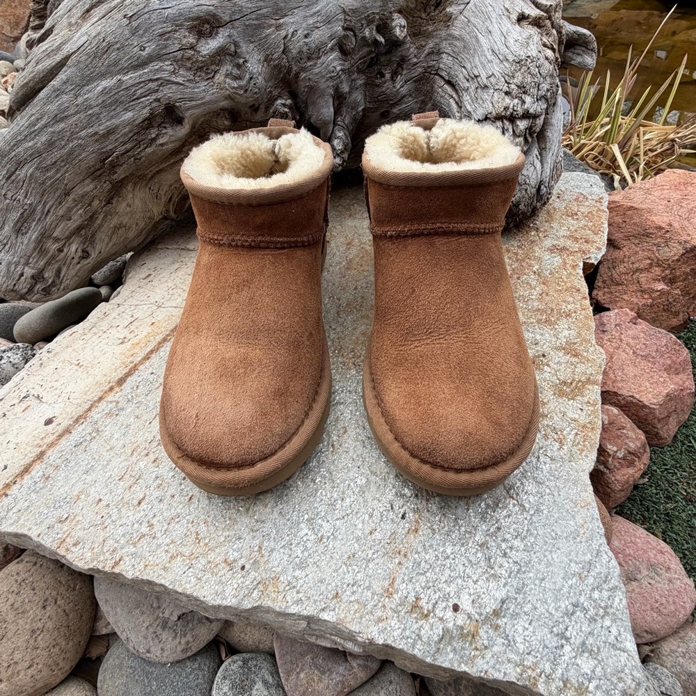 UGG Chestnut Suede Shearling-Lined Ankle Boots